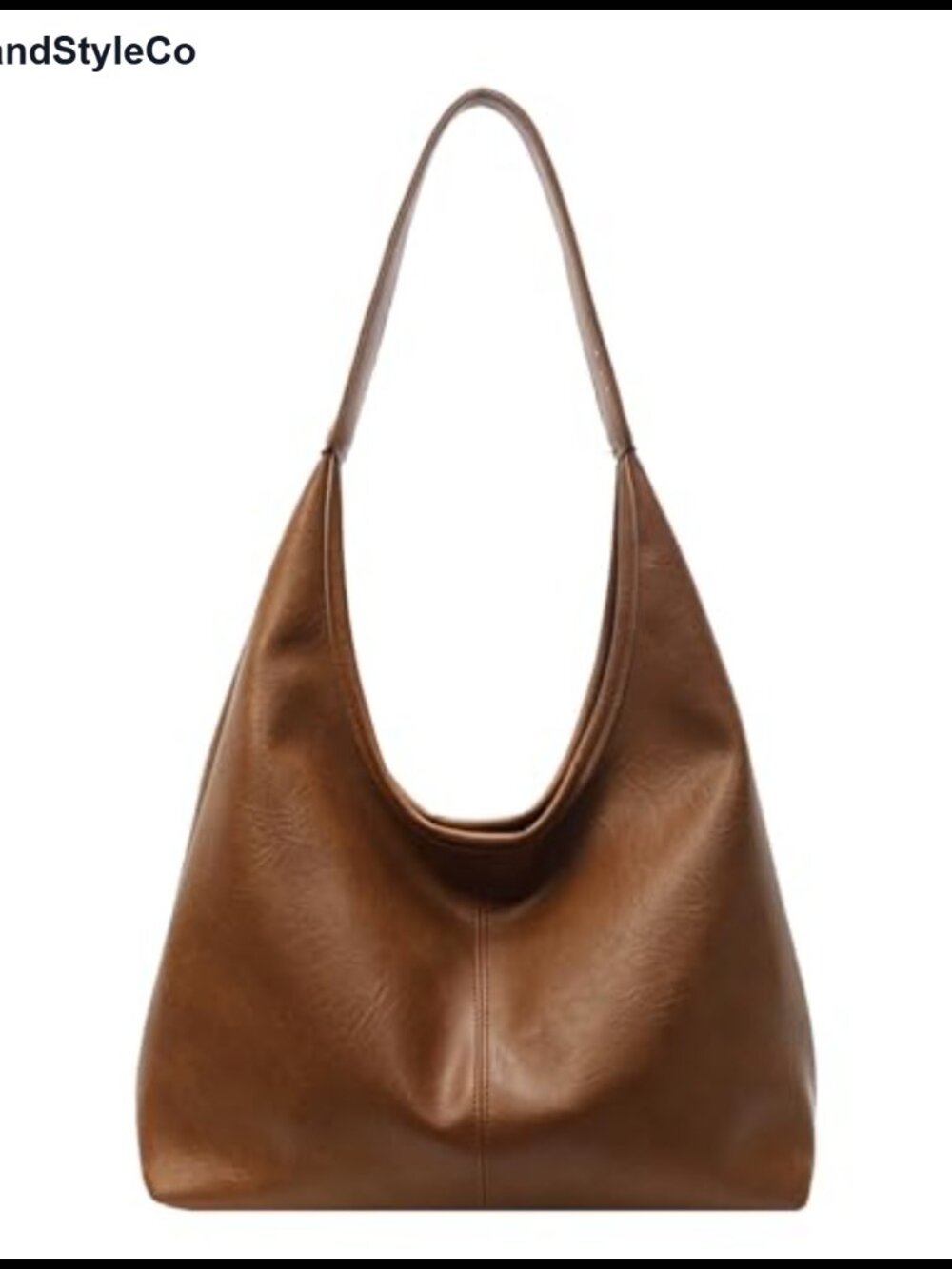 Vegan Leather Hobo Shoulder Bag Slouchy Tote with Small Purse